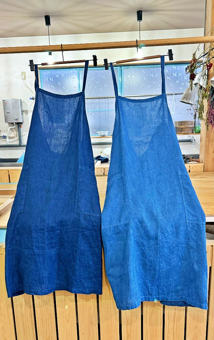 Indigo Blue Hand-dyed Apron Japanese Food Craftsman Shop