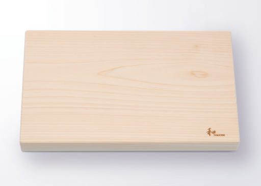 NAGOMI Hinoki Cypress Cutting Board crafted by Mitsuboshi Cutlery on a white background