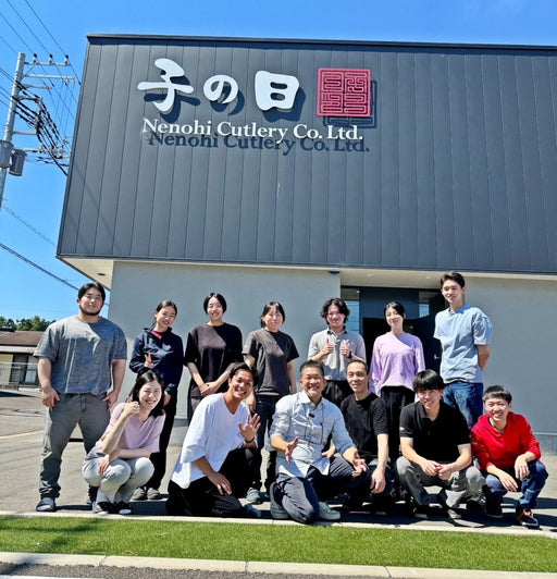 The Nenohi Cutlery team posing in front of their workshop