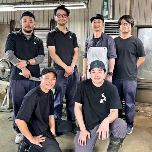 Nigara Hamono blacksmith team photo in the factory