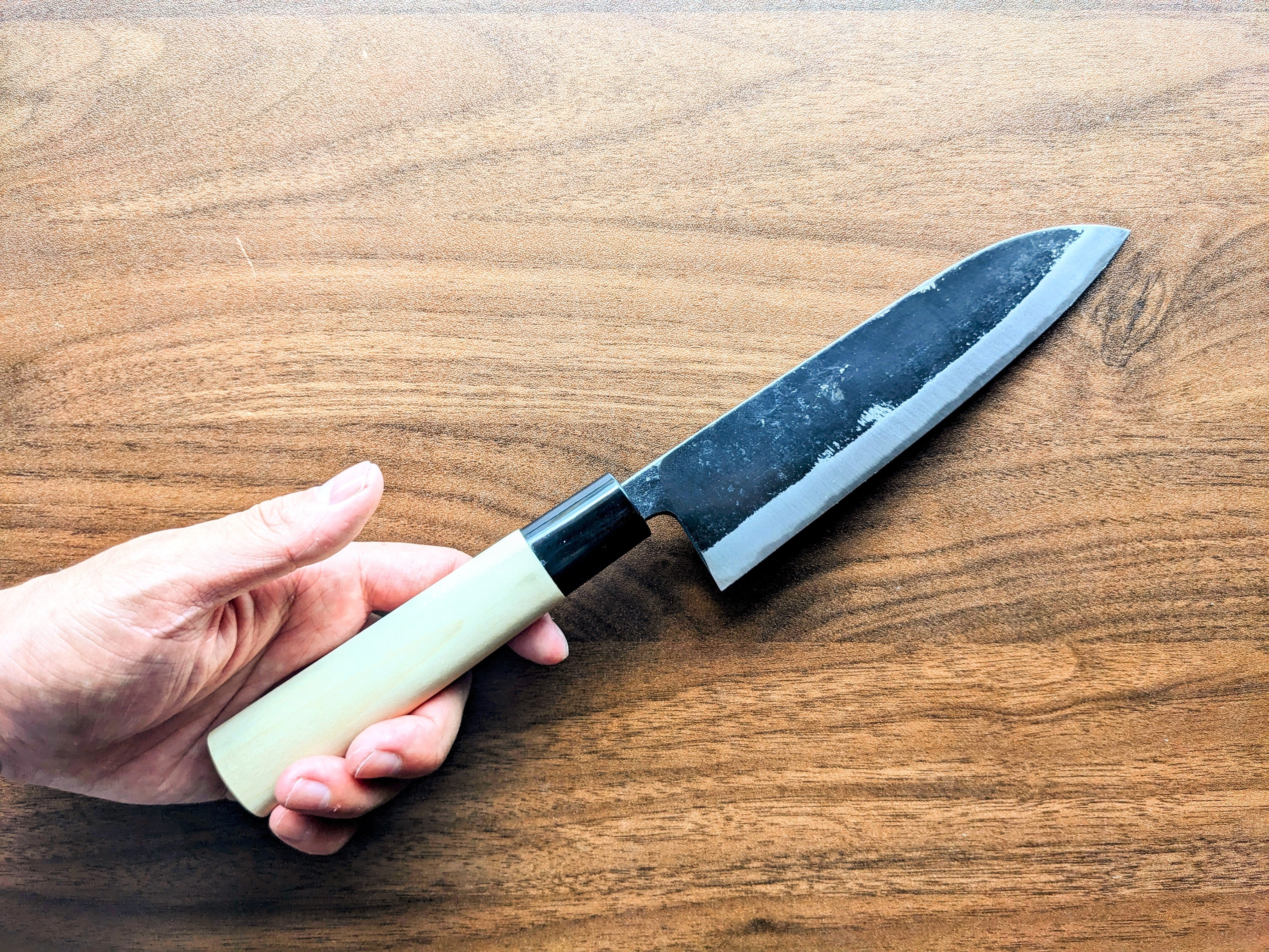 Minomo Blacksmith 3-Knife Set: Santoku, No.8 & Father Knives