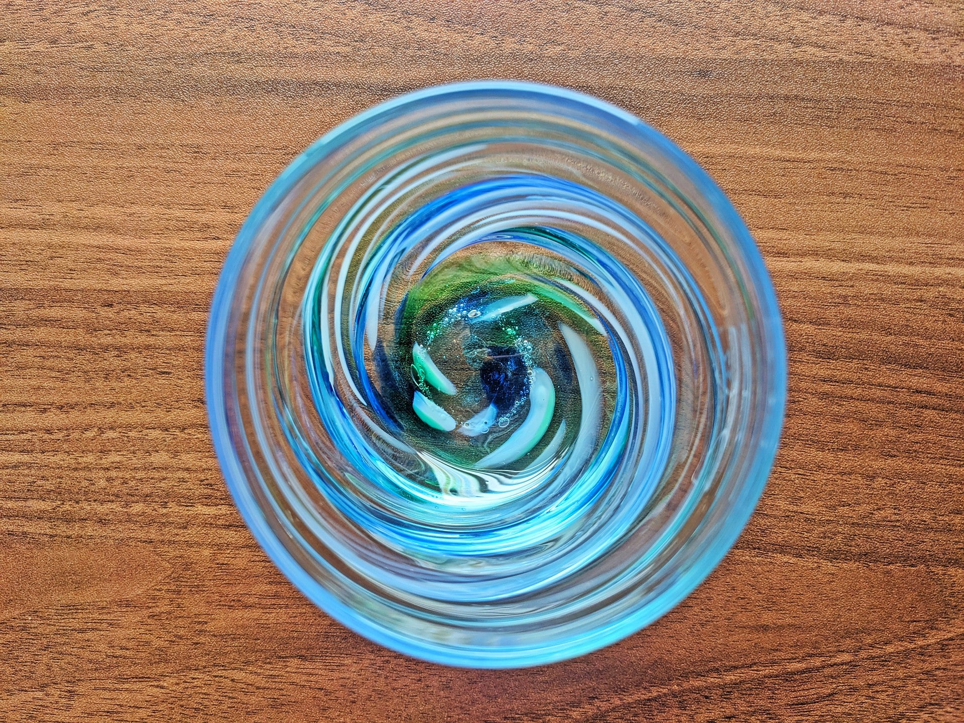 Cobalt Green Wavy Glass
