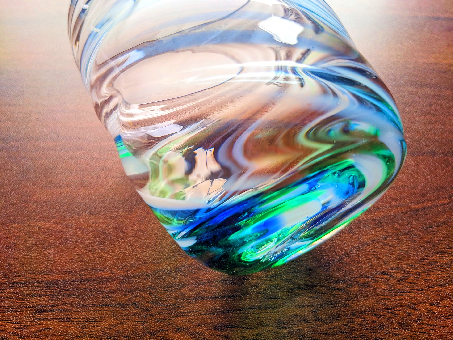 Cobalt Green Wavy Glass