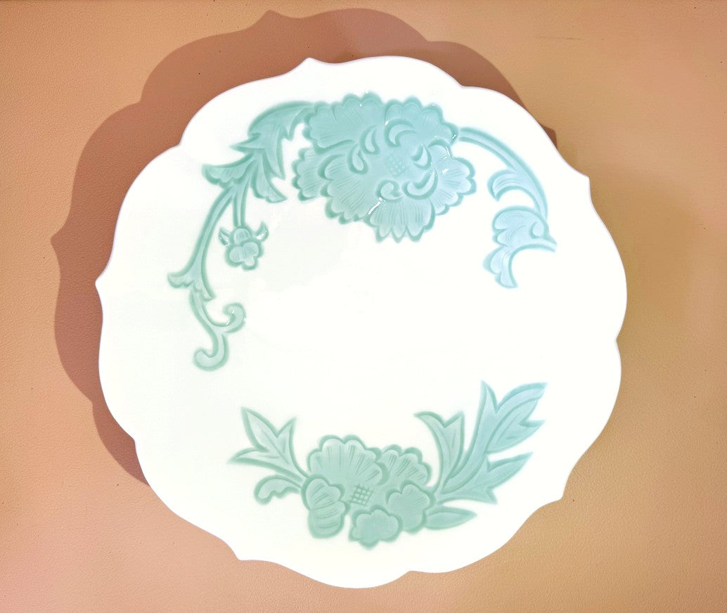 Porcelain Plate made by Grandfather Manji-san Japanese Food Craftsman Shop