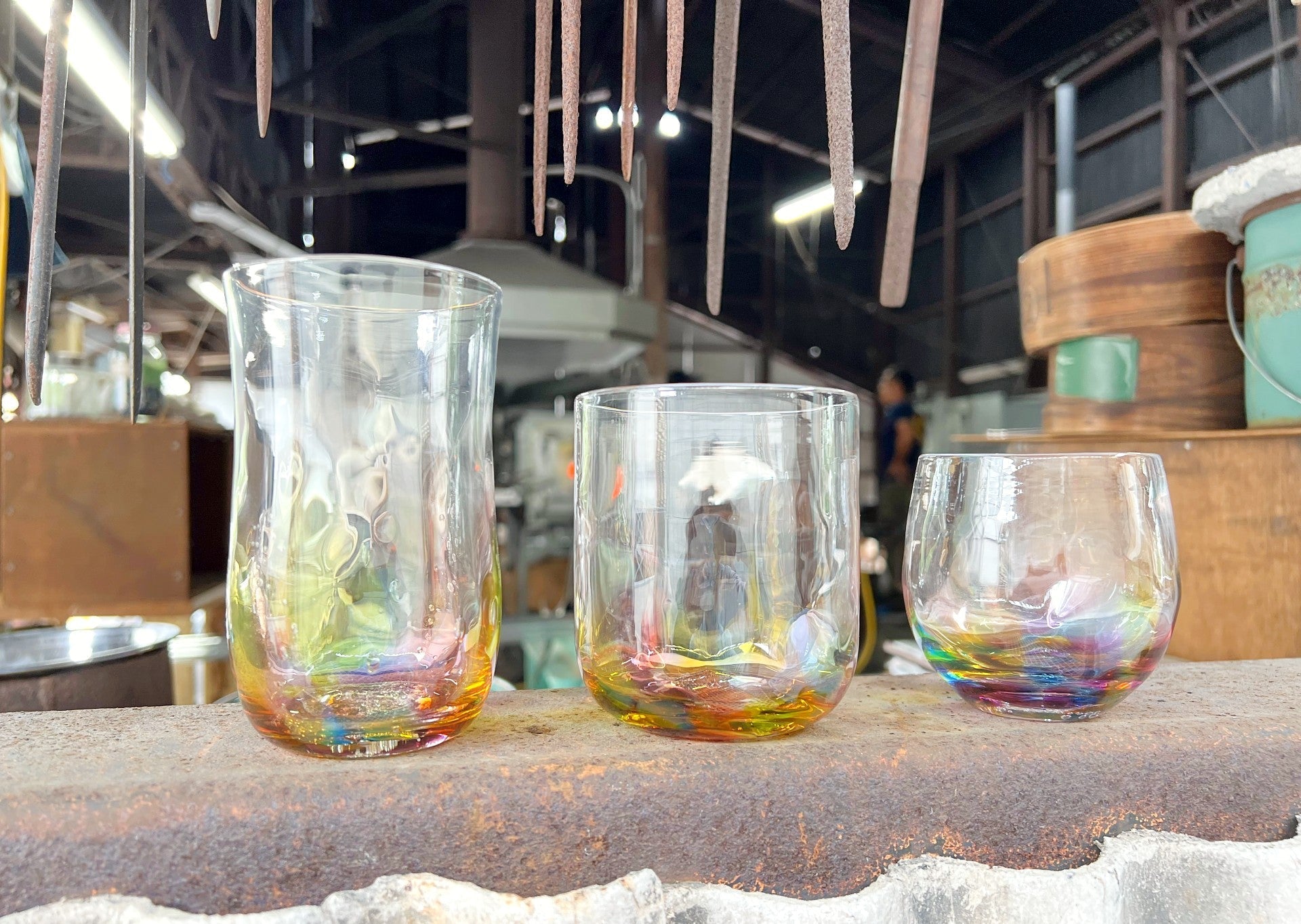 Round Rainbow Glass Japanese Food Craftsman Shop