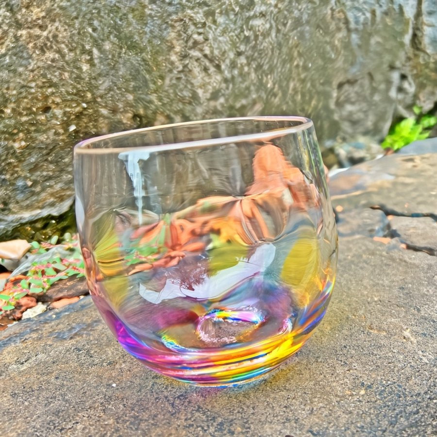 Soejima Glassware Handcrafted Round Rainbow Glass
