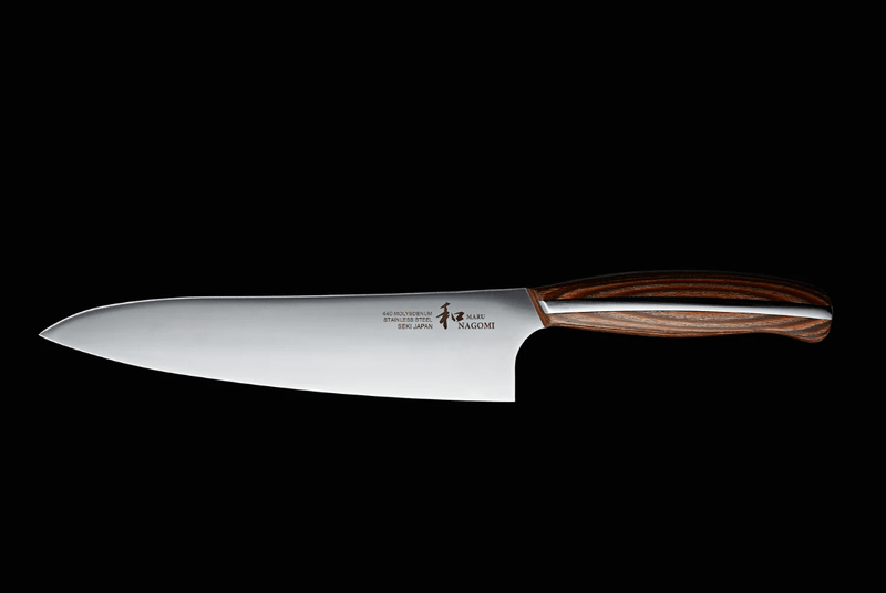 NAGOMI Gyuto Knife 205mm crafted by Mitsuboshi Cutlery on black background