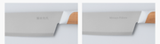 Comparison of how an engraving in Japanese characters and latin characters look in a KISEKI knife blade