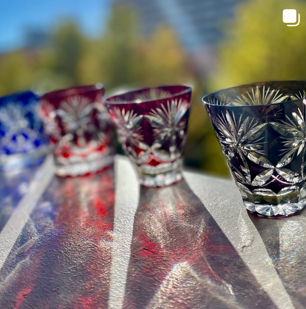 Ootomo glassware cups lined up