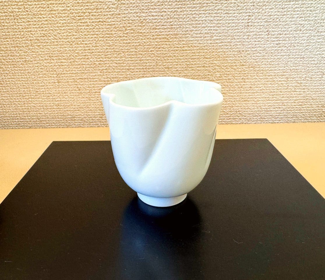 Small White Cup made by Grandfather Manji-san Japanese Food Craftsman Shop