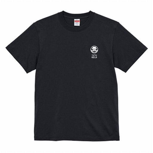 Front of the official black Yatai Keiji t-shirt with logo