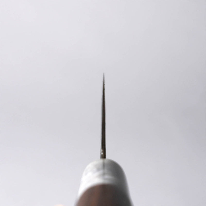 Closeup of Miwa Hamono Kurouchi Aogami No.1 Gyuto Knife 165mm blade thickness