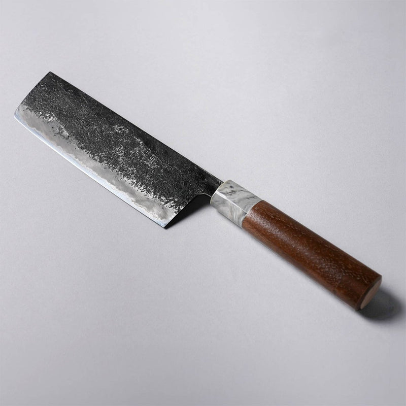 Miwa Hamono Kurouchi Aogami No.1 Nakiri Knife 185mm