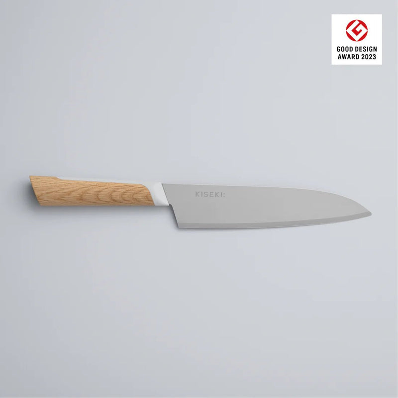 KISEKI Santoku Knife Mizunara Oak by Fukuda Hamono