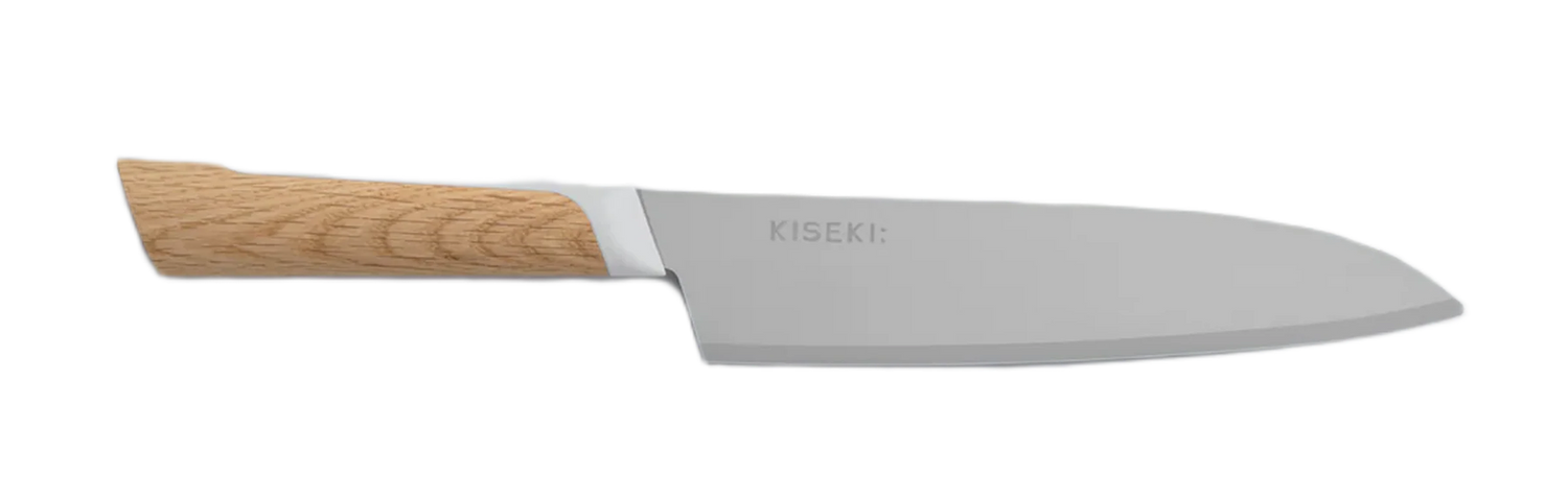 A KISEKI Santoku knife by Fukuda Hamono.