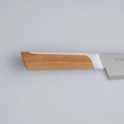 Closeup of the handle of a KISEKI Petty Knife Yamazakura Cherry variation