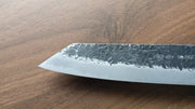 Overview of the Minomo Blacksmith Knife wirh Name Engraving from blade to handle