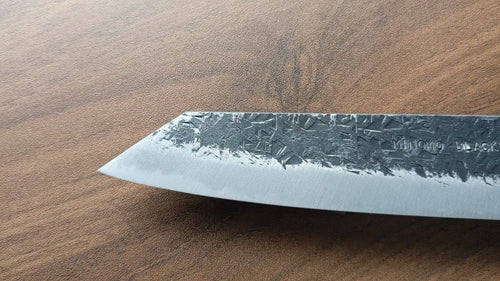 Overview of the Minomo Blacksmith Knife wirh Name Engraving from blade to handle